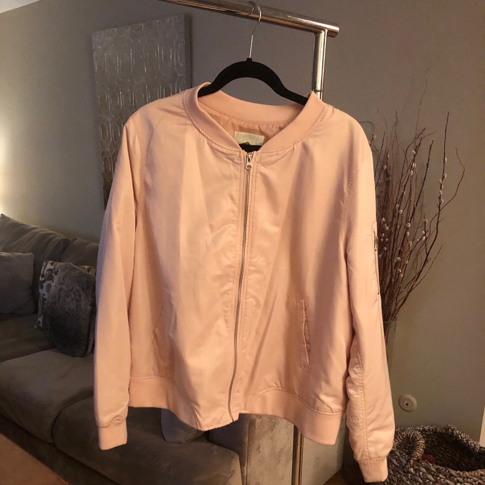 Blush plus size bomber